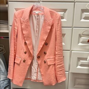 Veronica Beard Coral Double-Breasted Blazer